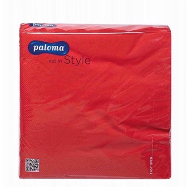 PALOMA 2PLY RED 50 NAPKINS 40X40CM