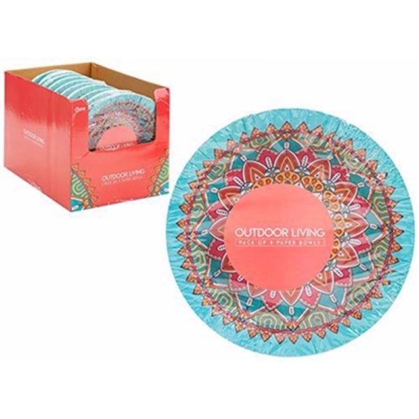 PAPER MOROCCAN DESIGN 8 BOWLS 7.5 INCH