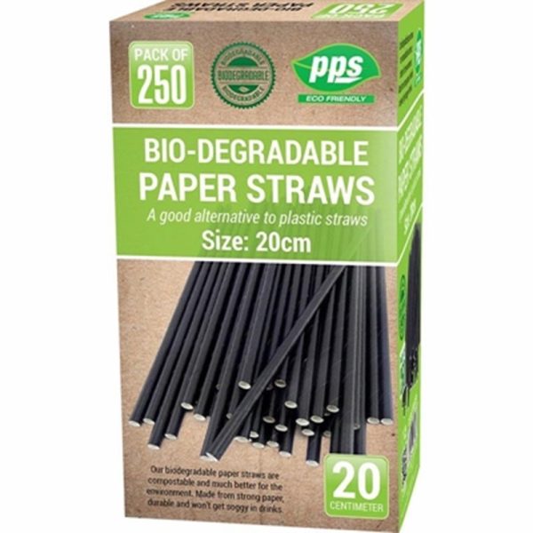 PAPER STRAW 250 BLACK STRAWS