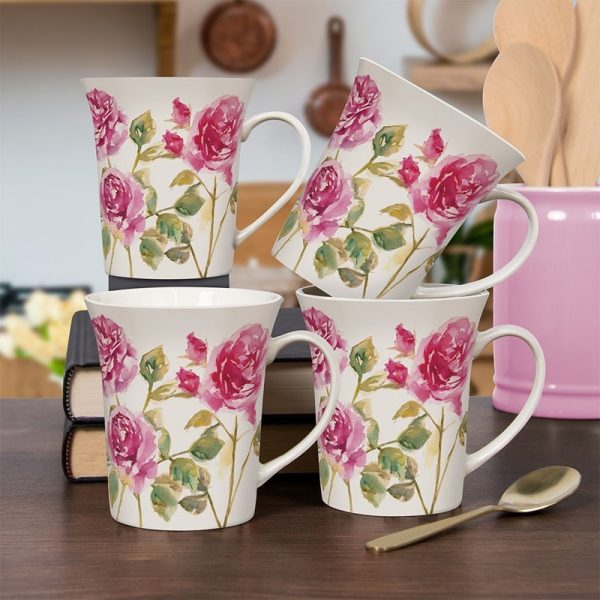 MUGS ROSE GARDEN SET 4