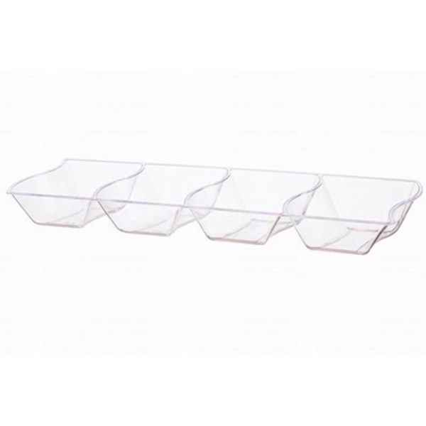 PLASTIC CLEAR 4 SECTION TRAY