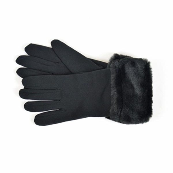 GLOVES LADIES WITH FAUX FUR CUFFS