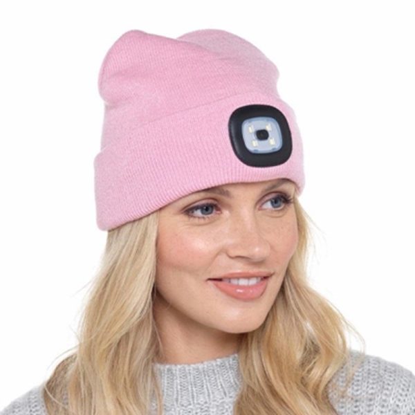 HAT LADIES LED BEANIE PINK