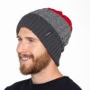 HAT MEN STRIPED WITH FLEECE LINING