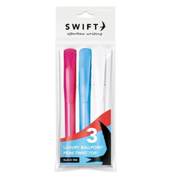 SWIFT LUXURY TWIST PENS ASSORTED PACK OF 3