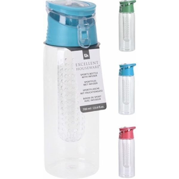 SPORTS BOTTLE WITH INFUSER ASSTD