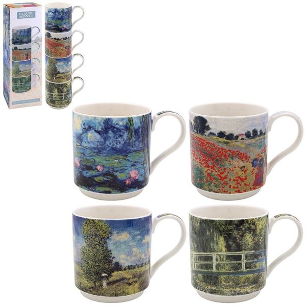 STACKING MUGS CLAUDE MONET SET OF 4