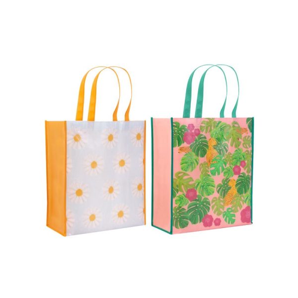 WOVEN SHOPPING BAG 35X41X18CM FRUIT DESIGN