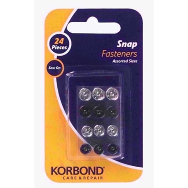 KORBOND SEW ON SNAP FASTENERS 24PCS