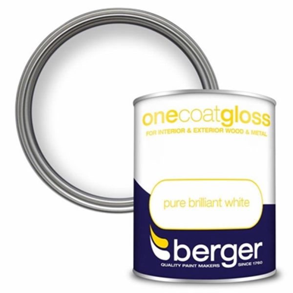 BERGER ONE COAT GLOSS 750ML WHITE