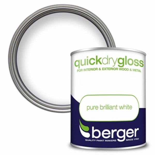 BERGER QUICK DRY GLOSS 750ML WHITE