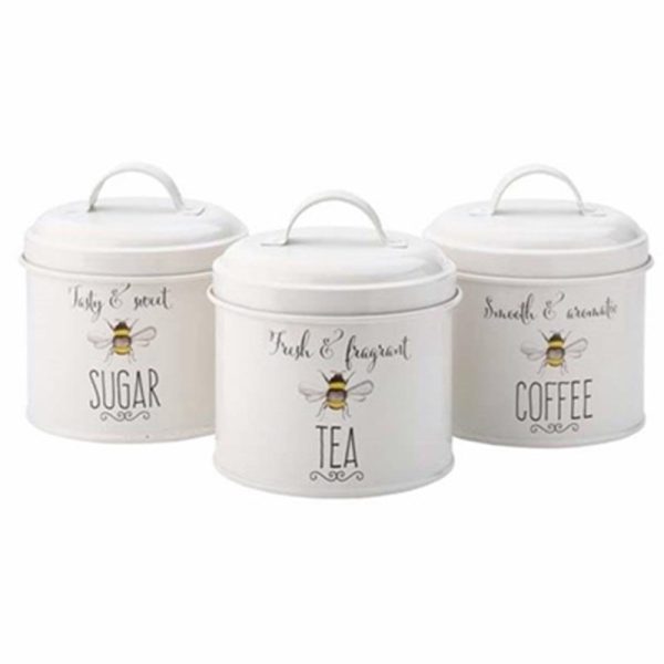 BEE HAPPY SET 3 TIN CANNISTERS