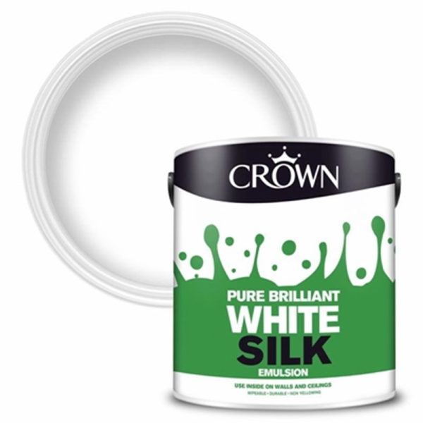 CROWN PAINTS WHITE SILK 2.5LTR