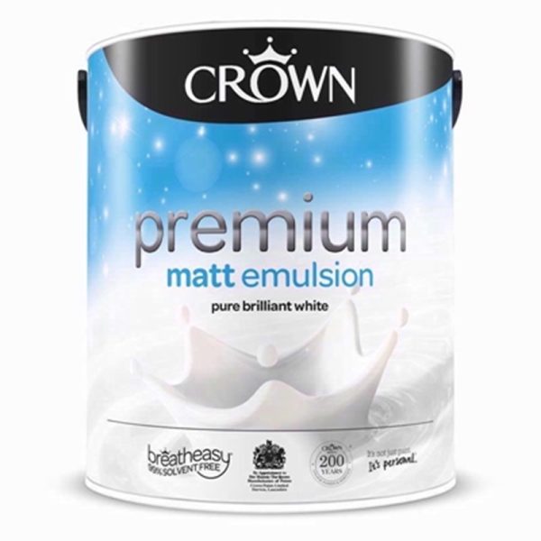 CROWN PREMIUM MATT EMULSION 5 LITRE