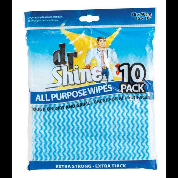 WIPES ALL PURPOSE 38X40CM PACK OF 10