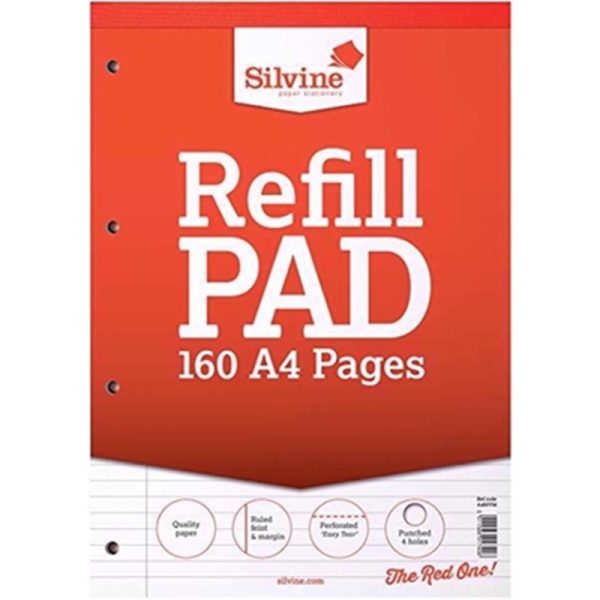 SILVINE A4 80 SHEET REFILL PAD F/M PACK OF 6