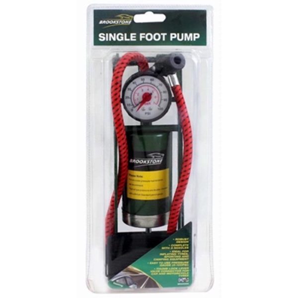 BROOKSTONE FOOT PUMP SINGLE BARREL