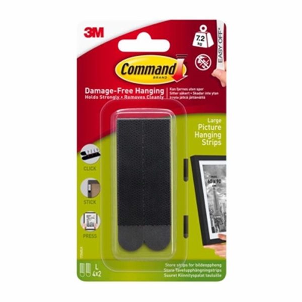 COMMAND LARGE PICTURE STRIPS BLACK(17206BLK)