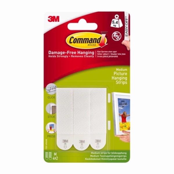 COMMAND MEDIUM PICTURE 5.4KG STRIPS(17201-PACK OF 4