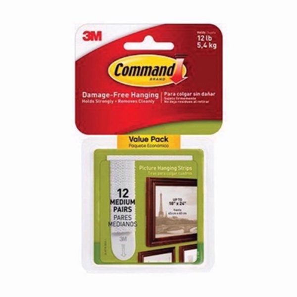 COMMAND MEDIUM PICTURE HANGING STRIPES PACK OF 12