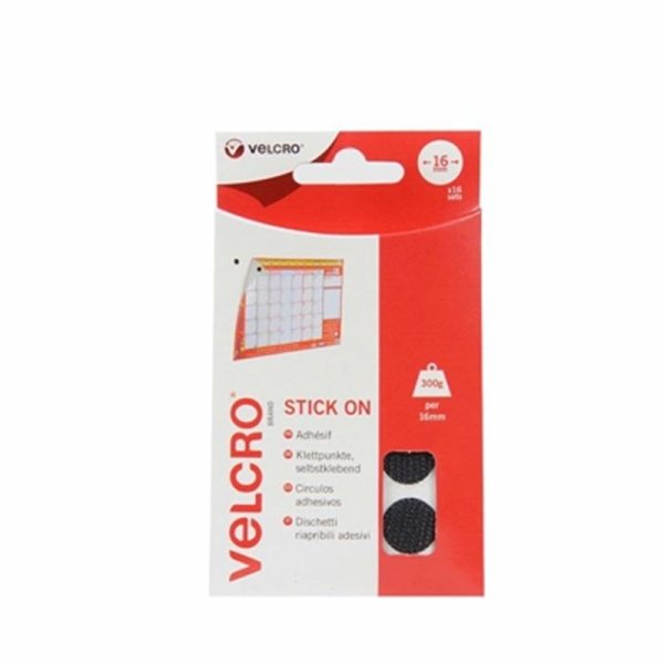 VELCRO(R)STICK ON COINS X12 BLACK