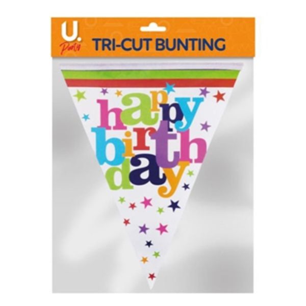 HAPPY BIRTHDAY TRI CUT BUNTING