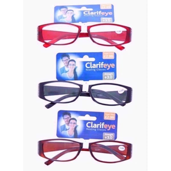 CLARIFEYE READING GLASSES RAIN 3+ PACK OF 10