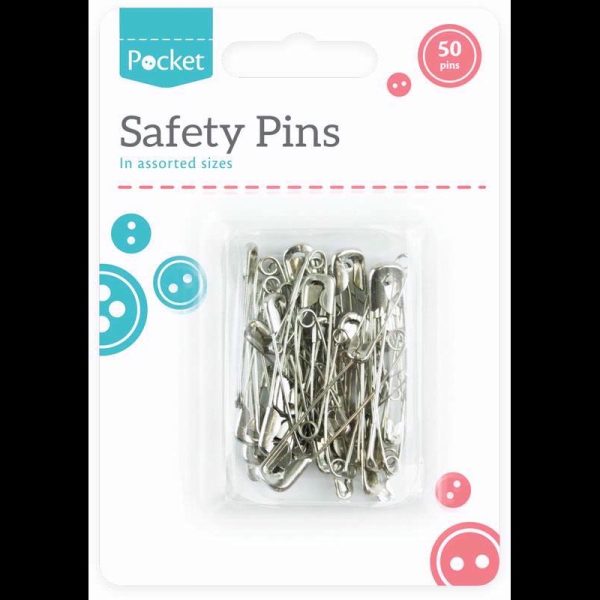 POCKET SAFETY PINS PACK OF 50