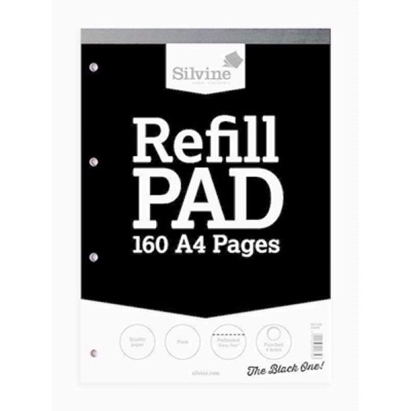 SILVINE A4 80 SHEET REFILL PAD PLAIN PACK OF 6