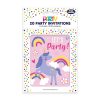 PARTY INVITES UNICORN PACK OF 20