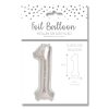 SILVER NUMBER 1 BALLOON