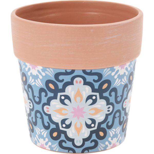 FLOWERPOT TERRACOTTA ASSORTED PATERNS 14CM