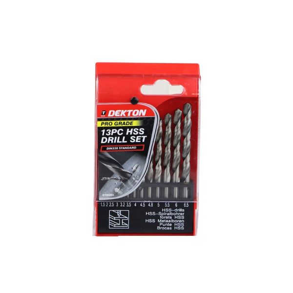 DEKTON HSS DRILL SET PRO 1 TO 6.5MM 13PC