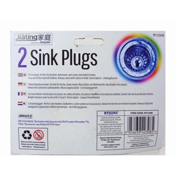 RYSONS KITCHEN SINK PLUGS 2PC