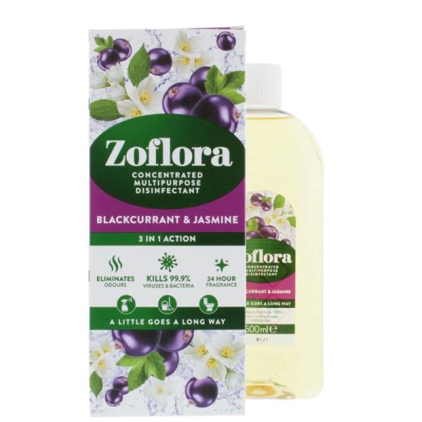 ZOFLORA DISINFECTANT BLACKCURRANT & JASMINE 500ML PACK OF 12