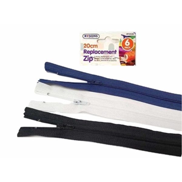 RYSONS FIX IT ZIPS 6PCE 20CM