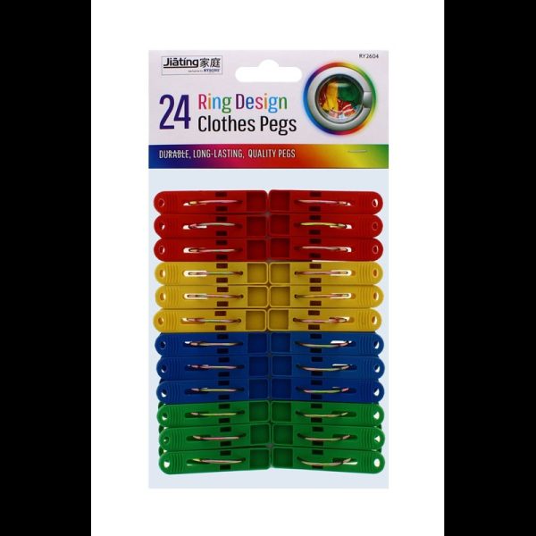 RYSONS RING DESIGN CLOTHES PEGS 24PC