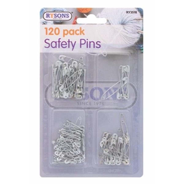 SAFTEY PINS SILVER 120PC