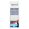 SWIFT RETRACTABLE BALLPOINT PENS BLUE PACK OF 6