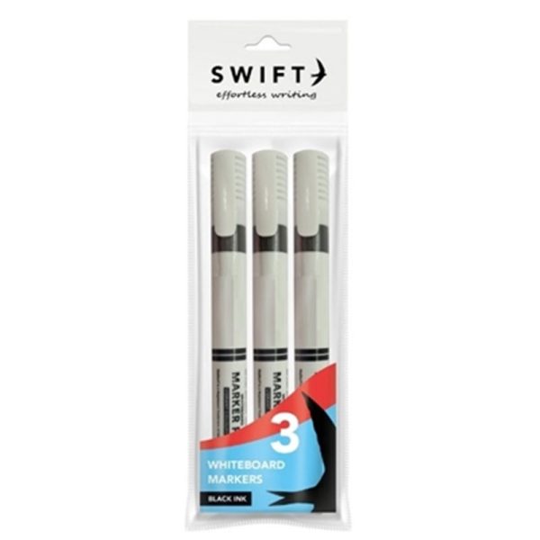 SWIFT WHITEBOARD MARKERS BLACK PACK OF 3