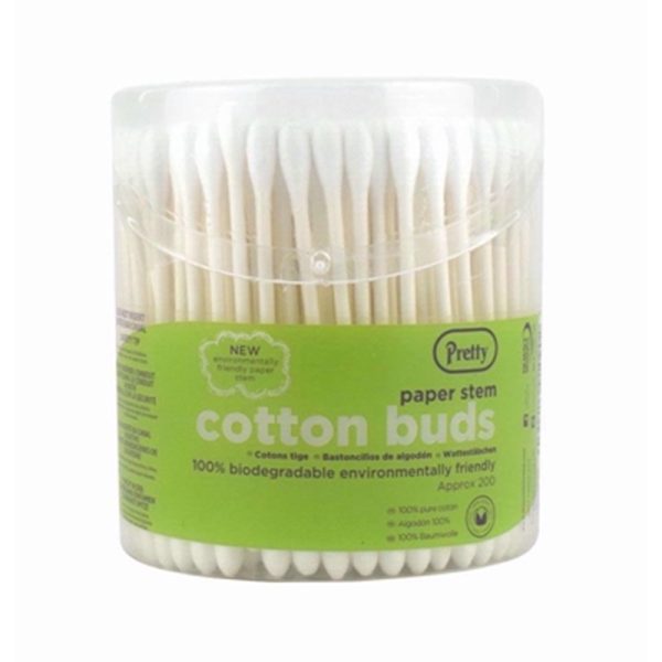 PRETTY ECO COTTON BUDS 200S FLIP PACK OF 12