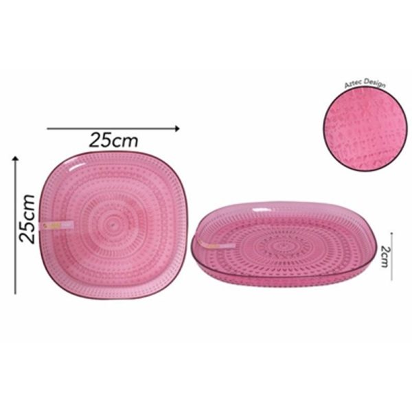 AZTEC PLATE LARGE PINK