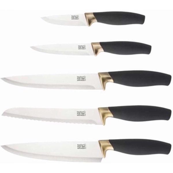 TAYLORS EYE BROOKLYN BRASS KNIFE BLOCK SET 5