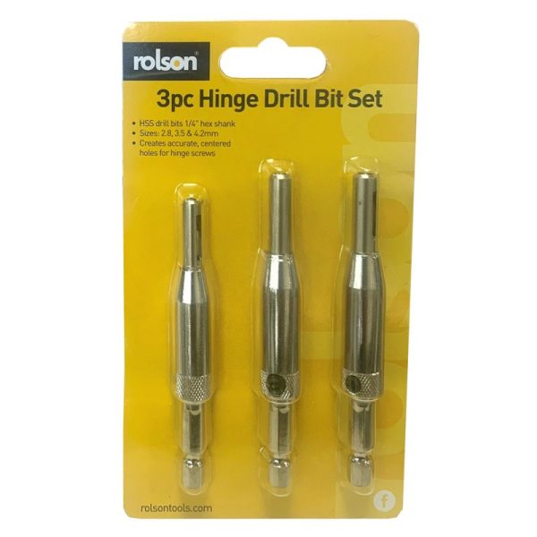 ROLSON HINGE DRILL BIT SET 3PC