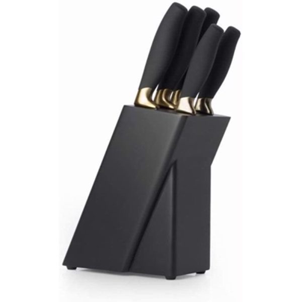 TAYLORS EYE BROOKLYN BRASS KNIFE BLOCK SET 5