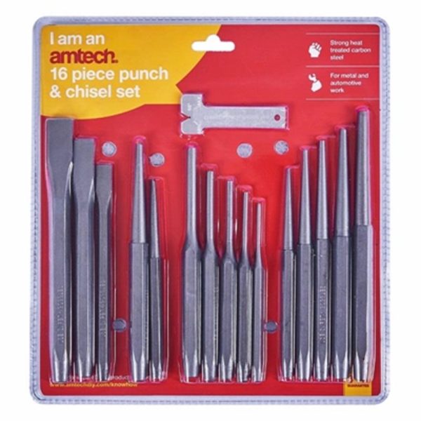 AMTECH PUNCH & CHISEL SET 16PC