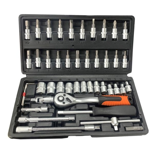 ROLSON DR METRIC CRV SOCKET&BIT 46PC SET