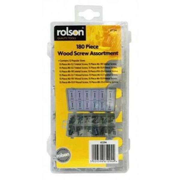 ROLSON METAL&WOOD SCREW ASSORTED 180PC