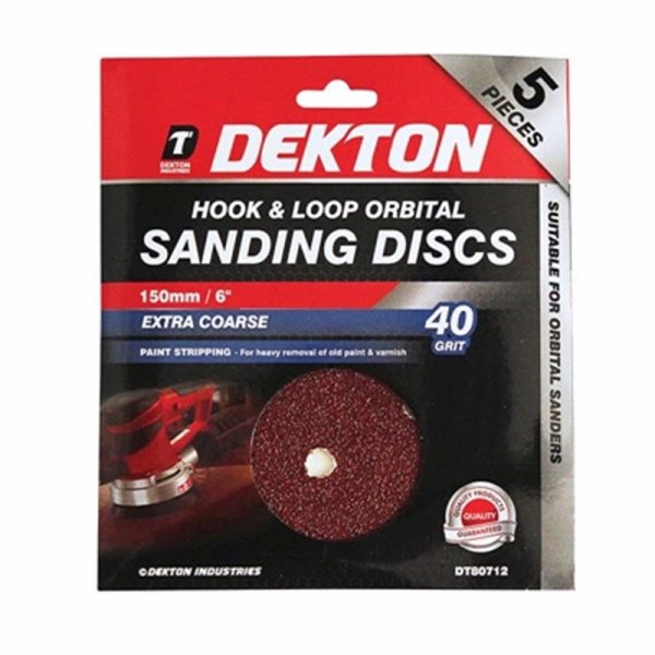 DEKTON HOOK&LOOP ORIBTAL SANDPAPER 5PC