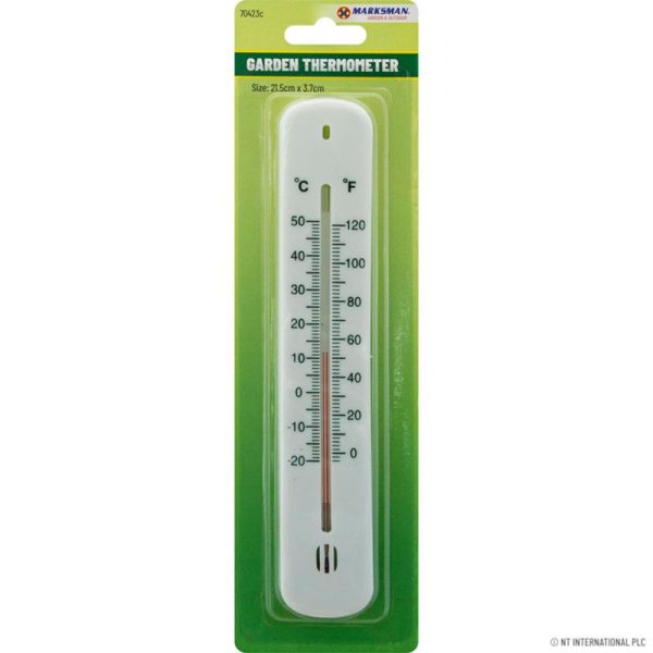 MARKSMAN PLASTIC GARDEN THERMOMETER WHITE SMALL